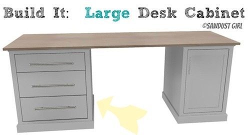 DIY Office Furniture Plans - large desk cabinet