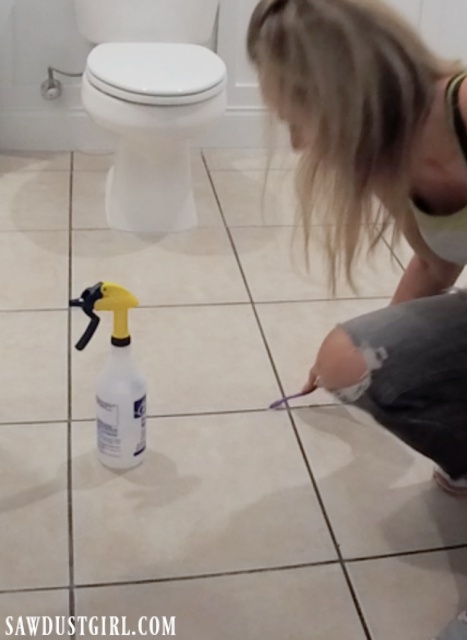 Cleaning grout before using grout paint