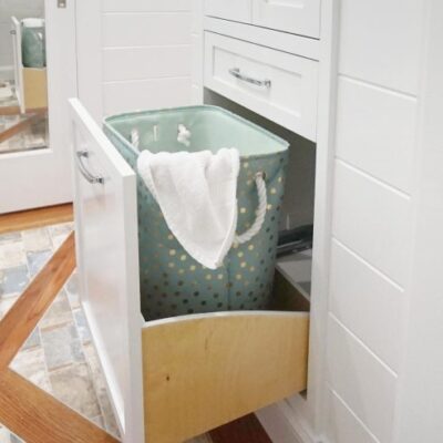 Curved Pull-out Hamper Drawer